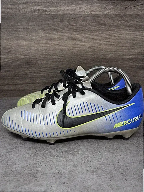 Nike Mercurial Vortex FG Cleats Kids Size 6 Blue Green Neymar 921490-407