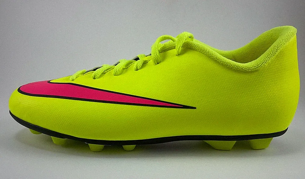 NIKE MERCURIAL VORTEX II VOLT/HYPER PINK CLEATS SOCCER FOOTBALL KIDS YOUTH SIZES