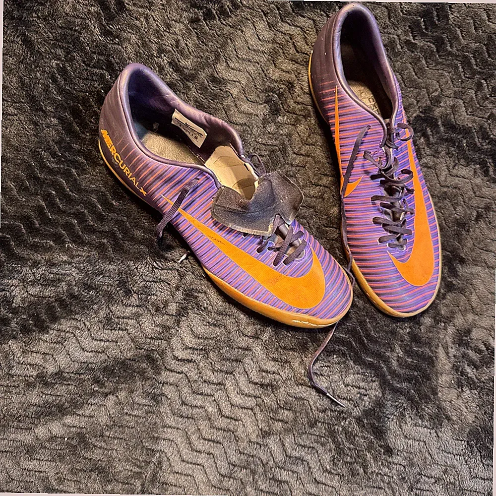 Nike Mercurial X Flats Purple/Orange Indoor Futsal Soccer Cleat Sz 10.5 Men 🔥