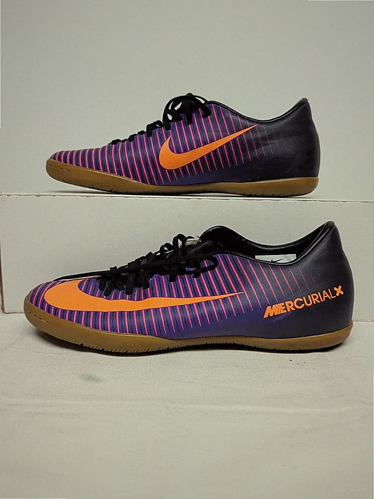 Nike Mercurial X Flats Purple/Orange Indoor Futsal Soccer Cleat Sz 8.5 Men 🔥