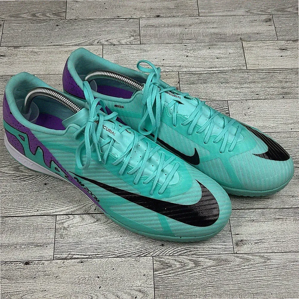 Nike Mercurial Zoom Indoor Soccer Shoes Men's US 11.5 Turquoise Purple Black