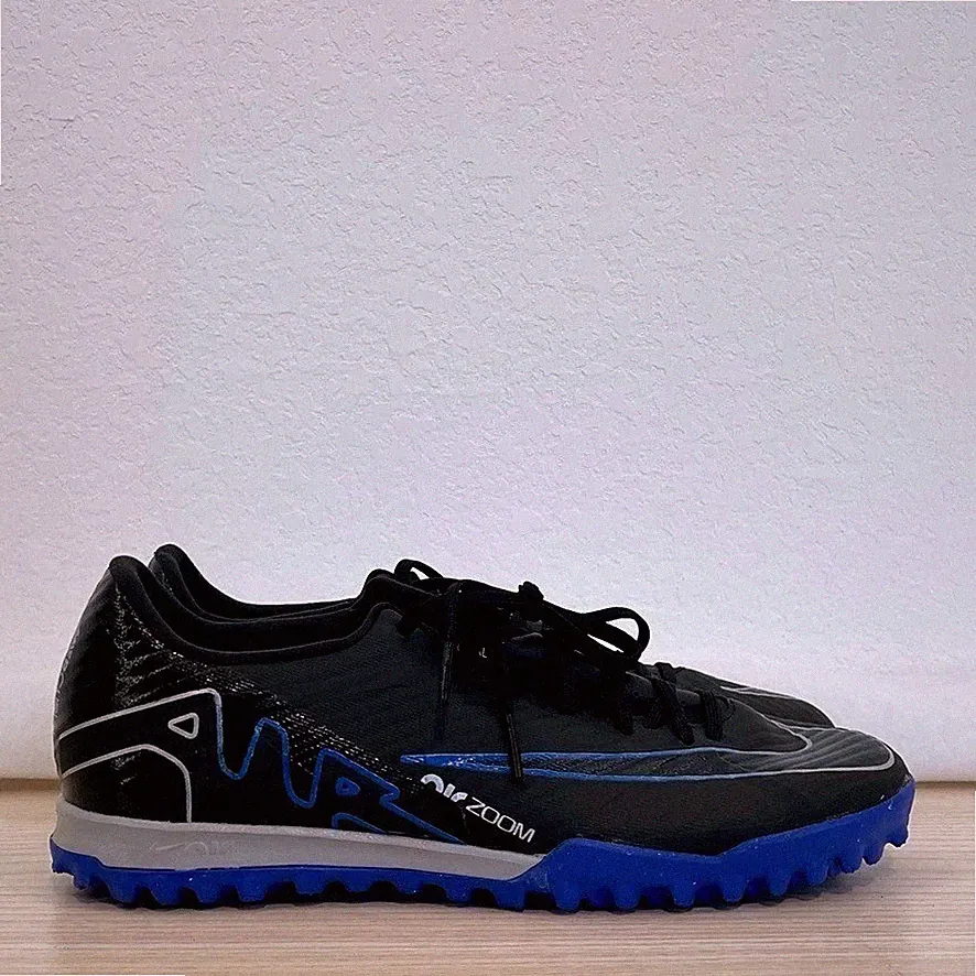 Nike Mercurial Zoom Vapor 15 Turf Soccer Cleats Black Blue 6 DJ5635-040