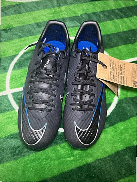 Nike Mercurial Zoom Youth Size 6Y Soccer Cleats Black Blue FG NWOB