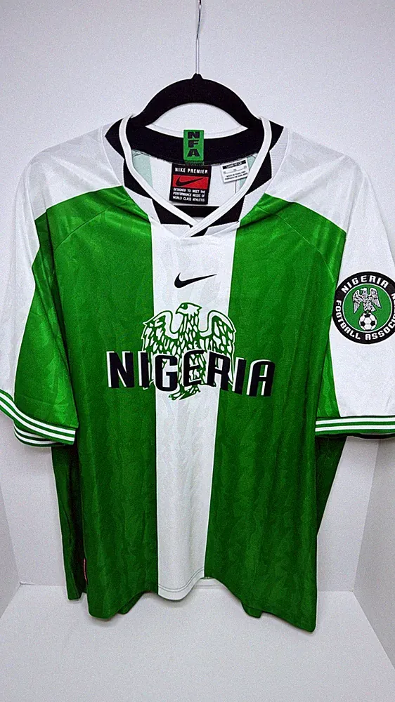 Nike Nigeria 1996 Reissue Soccer Jersey Green White II6988-310 Men's Size XL