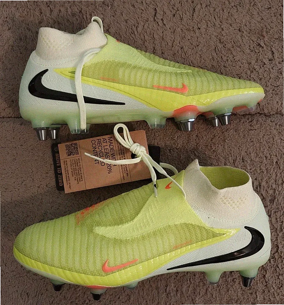 Nike Phantom 6 High Elite AG Grass Soccer Cleats Yellow IM4129-800 Mens Size 6