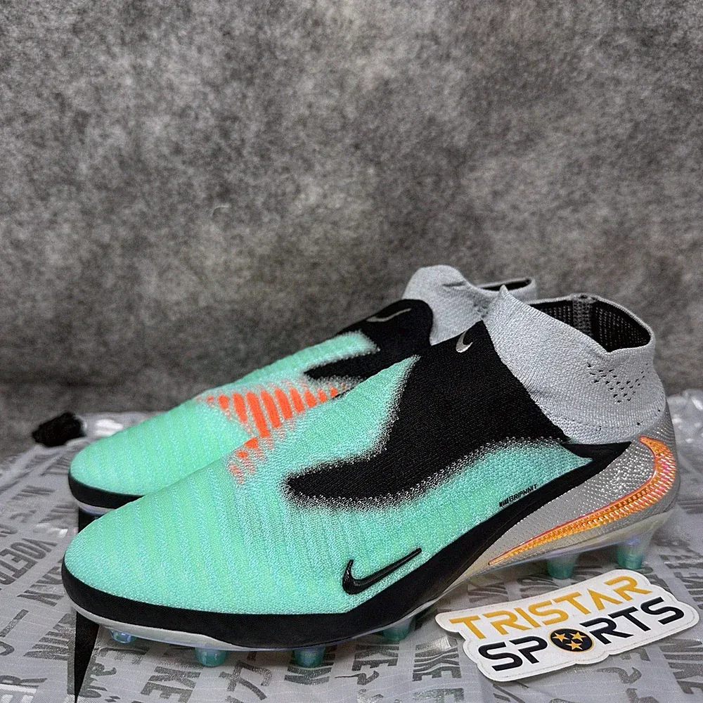 Nike Phantom 6 High Elite AG Soccer Cleats Mens Size 5.5 Chrome Black IH3985-001