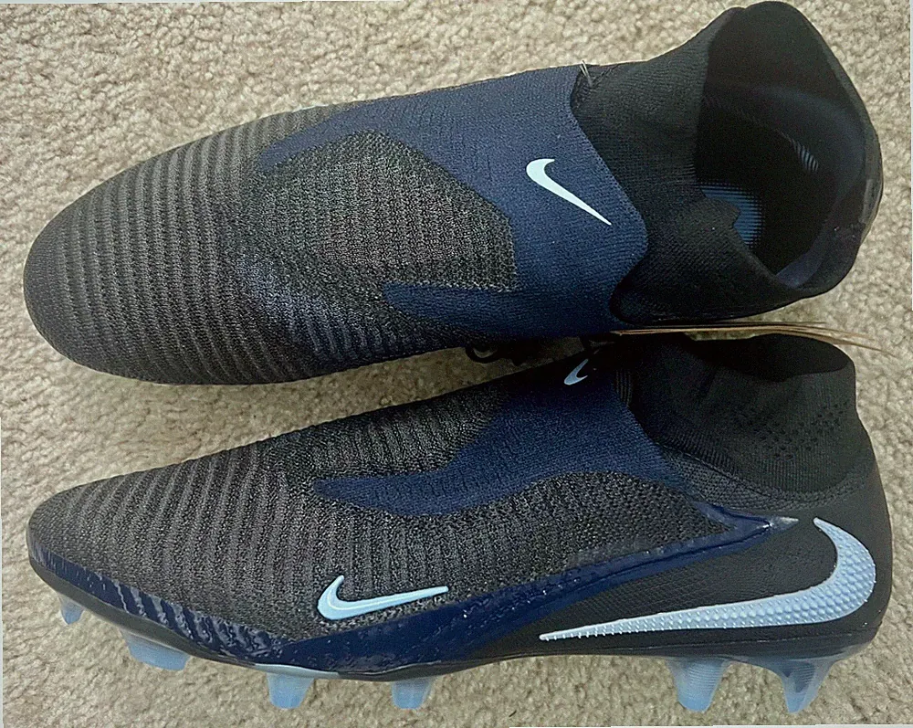 NIKE PHANTOM 6 HIGH ELITE FG Soccer Cleats Black/Blue MENS SZ 12.5 NEW