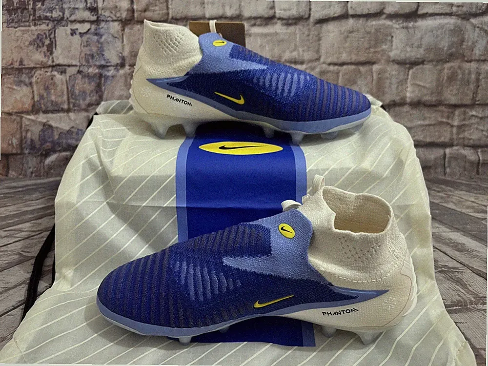NIKE Phantom 6 High Elite FG Soccer Cleats Men's Sz 6 Womens 7.5 Blue HQ2328-400