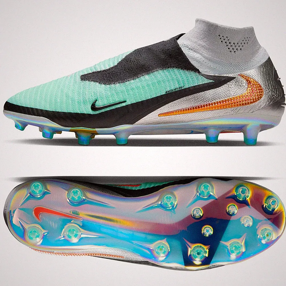 Nike Phantom 6 High Elite LE AG-Pro Chrome/Black IH3985-001 Men's Soccer Cleats