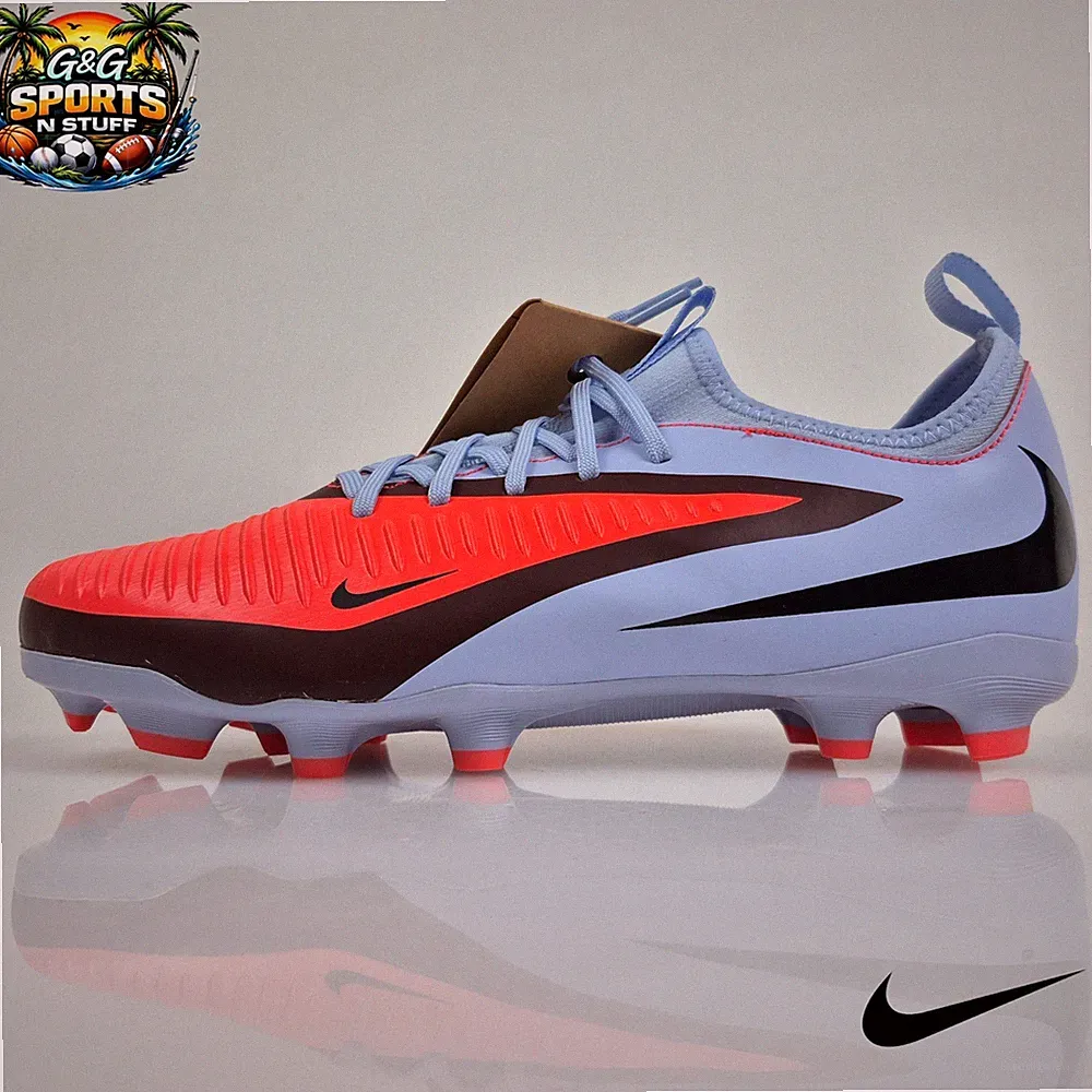 Nike Phantom 6 Low Academy FG Soccer Cleats Youth Sz 5.5Y HM9203-400 Blue/Crmsn