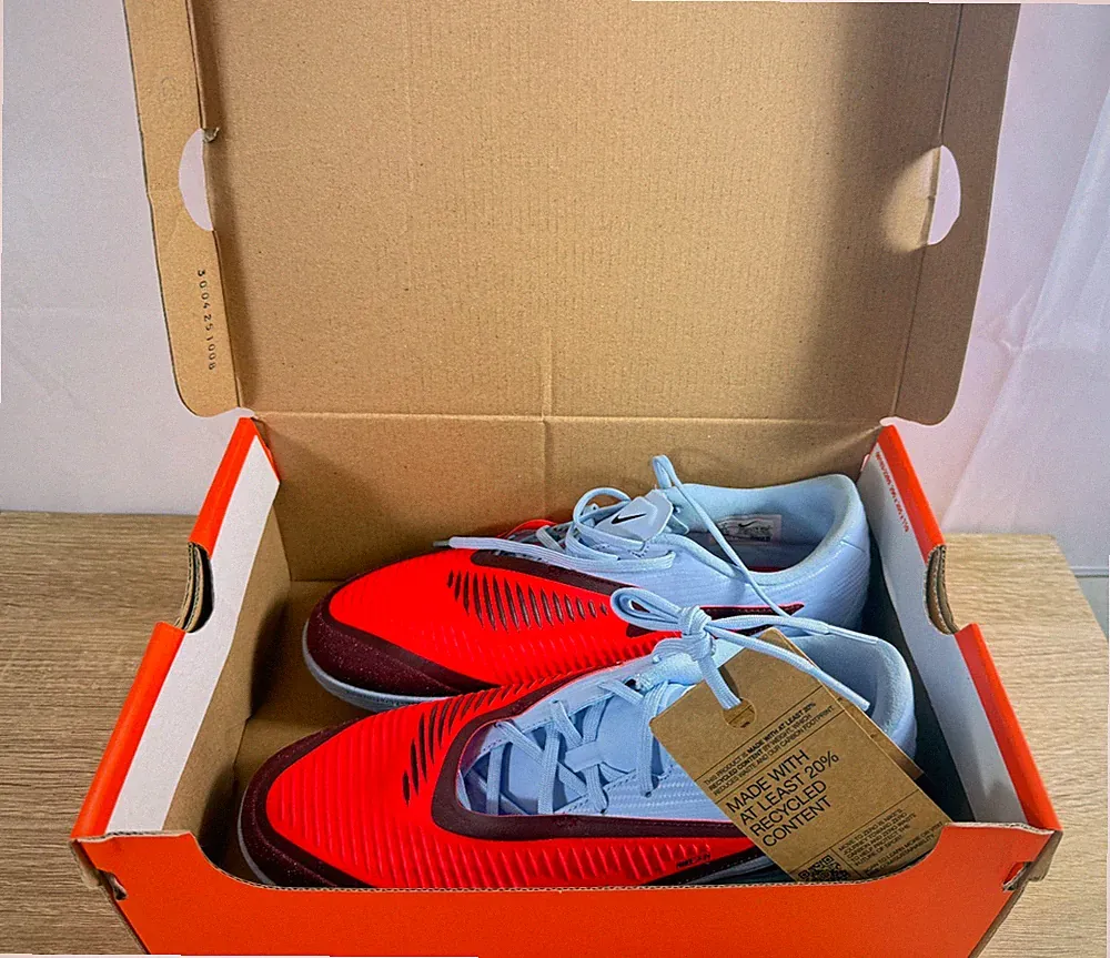 Nike Phantom 6 Low Academy IC Indoor Soccer Shoes – Royal Tint / Bright Crimson