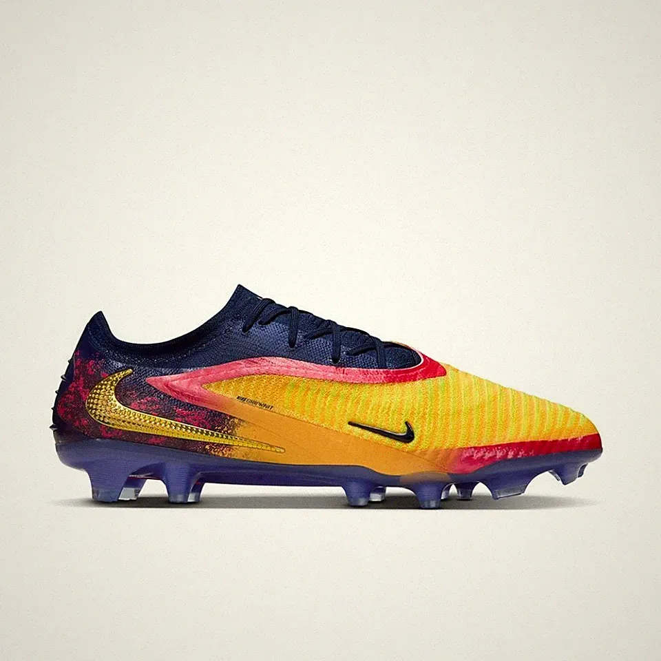 Nike Phantom 6 Low Elite FG Soccer Cleats Erling Haaland Yellow Blue HQ2332-800