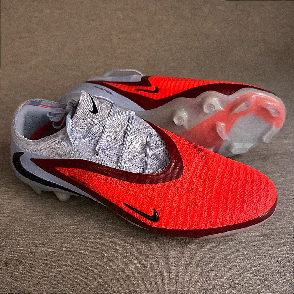 Nike Phantom 6 Low Elite Firm Ground Soccer Cleats US 9 EU 42.5 Blue Scary Red
