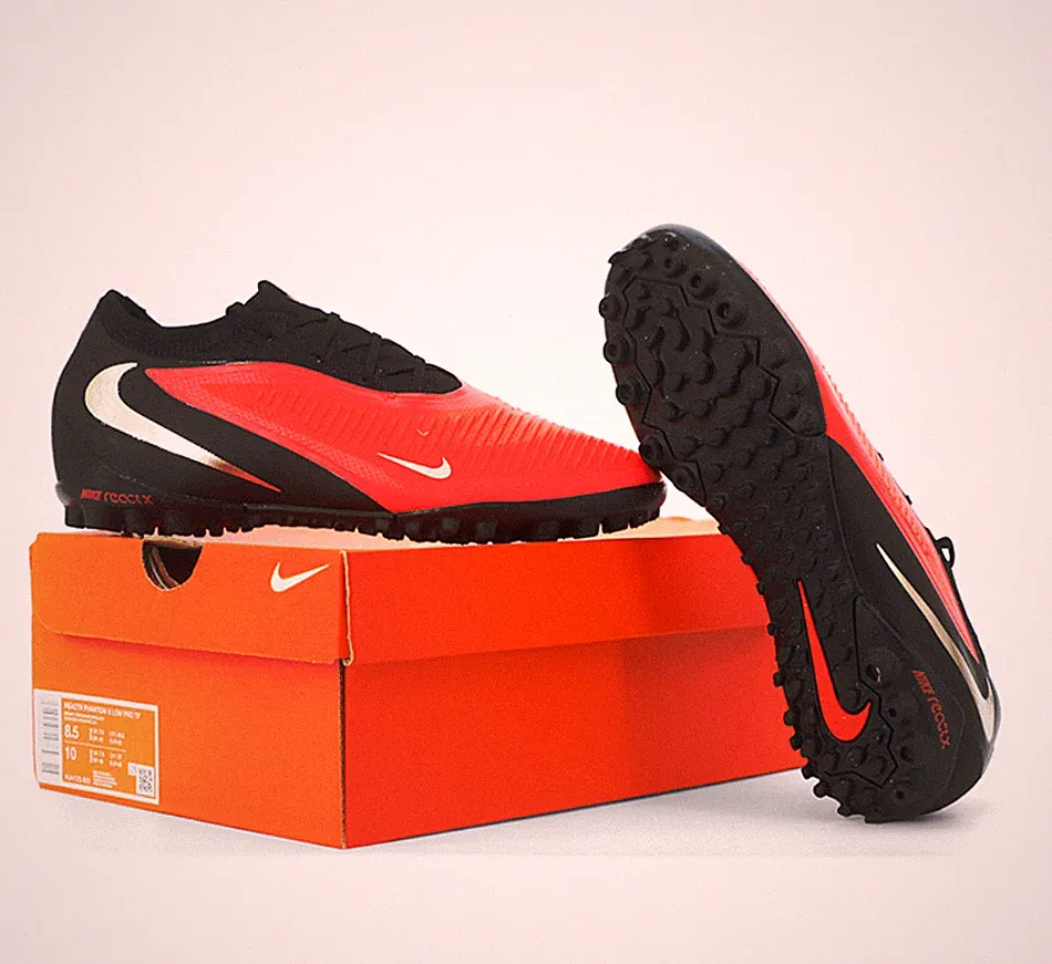 Nike Phantom 6 Low Pro TF Bright Crimson Black Mens Turf Soccer Shoes HJ4123-600
