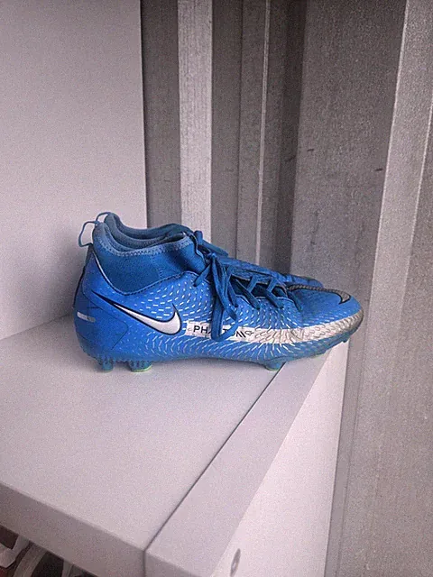 Nike Phantom GT Academy DF Soccer Cleats Blue Silver Youth Size 6Y FG Firm...