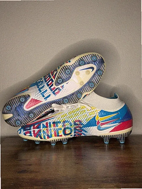 Nike Phantom GT Elite DF 3D AG Pro Cleats DC7726 468 White Blue Sz 6 Womens 7.5