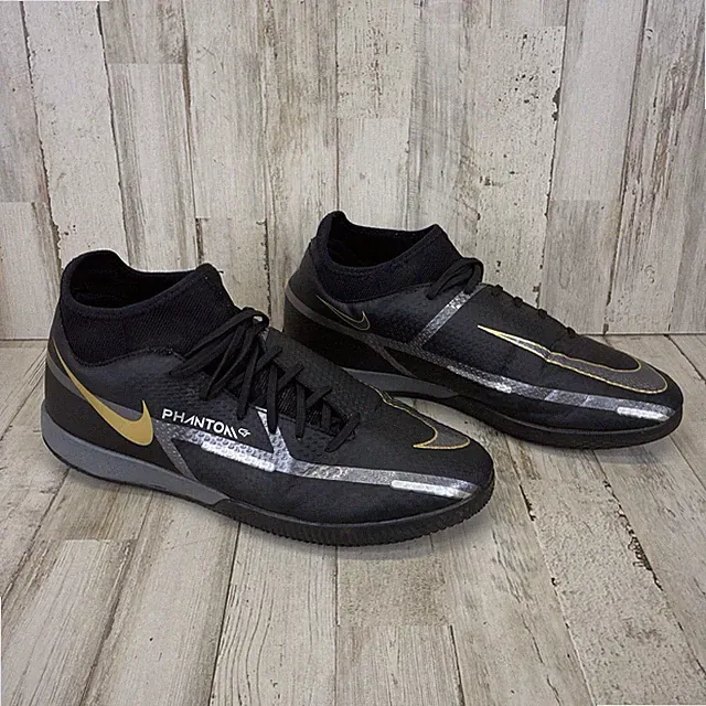 NIKE PHANTOM GT2 ACADEMY DF IC "INDOOR CLEATS" BLACK-GREY SZ 10 Pre-Owned Black
