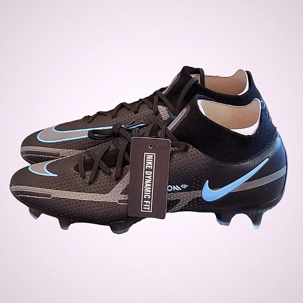 Nike Phantom GT2 Elite DF FG Black Blue Grey CZ9889-004 Mens SZ 13 Soccer Cleats