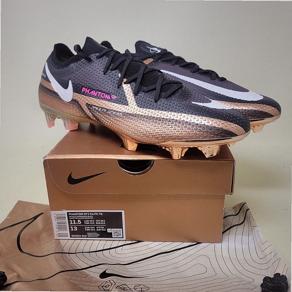 Nike Phantom GT2 Elite FG Bronze Black Soccer Cleats Men's Size 11.5 DR5954-810
