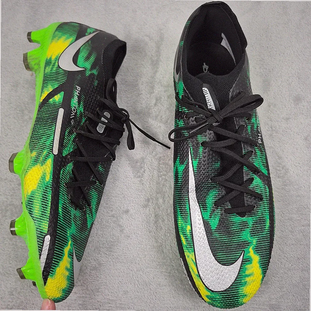 Nike Phantom GT2 Elite FG Soccer Cleats Mens 12 Black Green DM0734-003 Outdoor