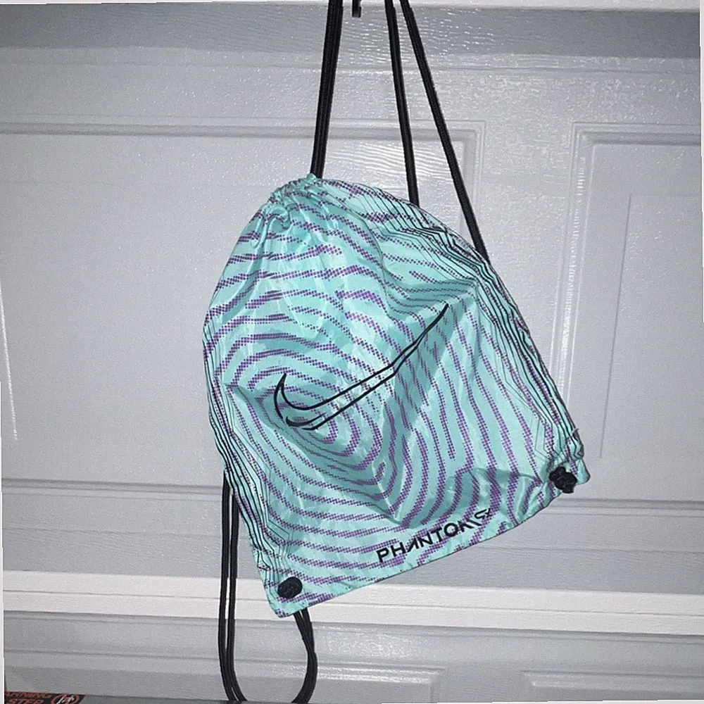 Nike Phantom GX Soccer Drawstring Bag Turquoise Purple Blue Soccer Gear