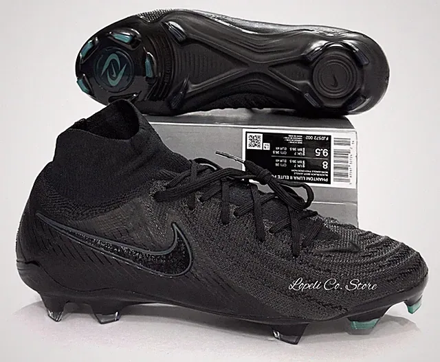 Nike Phantom Luna II Elite FG CLeats Black Blue Jungle FJ2572-002 Mens 8 - 10