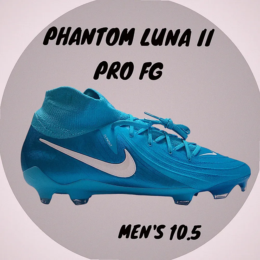 Nike Phantom Luna II Pro FG Blue Fury White Soccer Cleats FJ2575-400 Mens 10.5