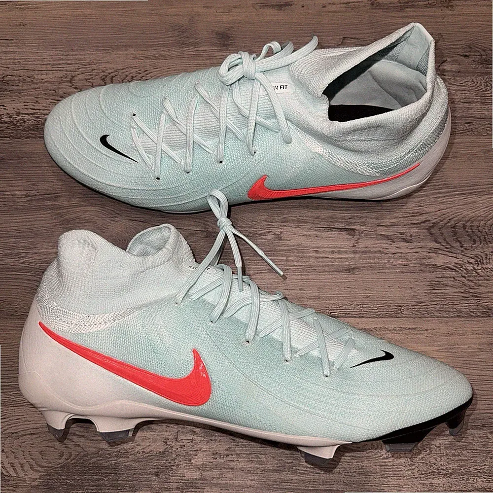 Nike Phantom Luna II Pro FG Mint Blue Soccer Cleats FJ2575-300 Men’s Size 12