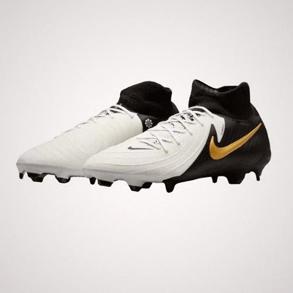 Nike Phantom Luna II Pro High Top FG Soccer Cleats FJ2575-100 White/Gold/Black