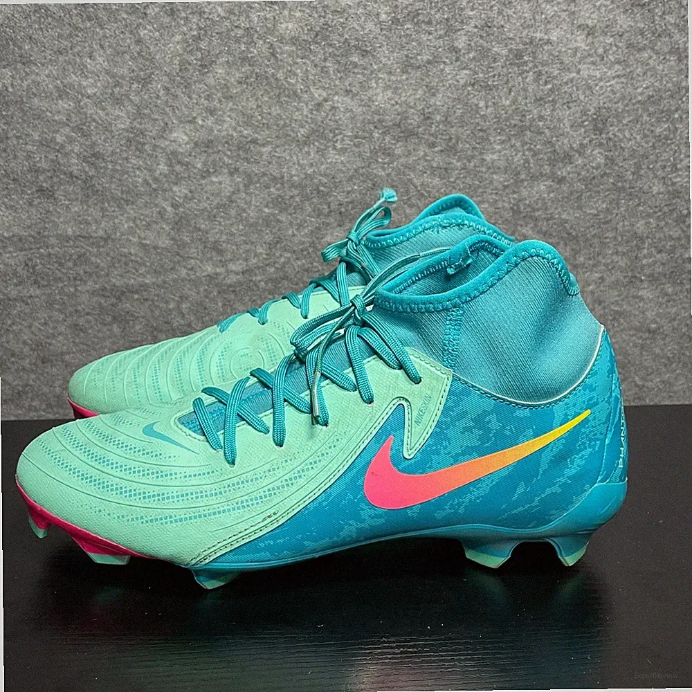 Nike Phantom Luna Soccer Cleats Mens 9 Teal Pink FG Mid Top Boots