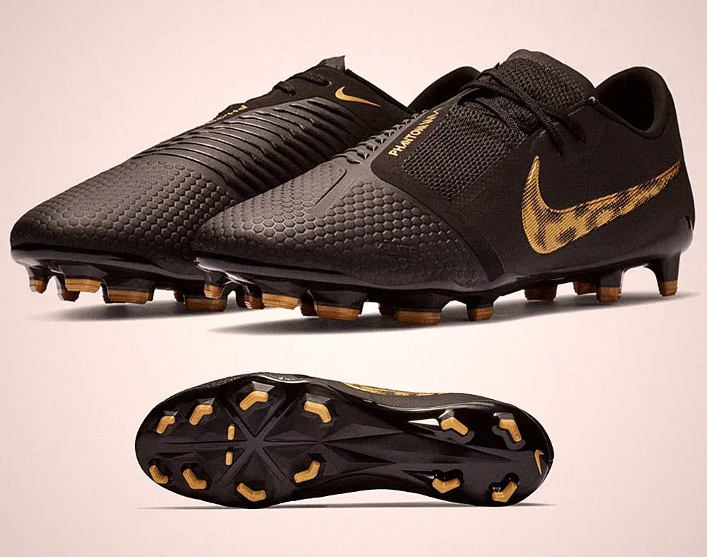 Nike Phantom Venom Pro FG Soccer Cleats Black Gold Mens Size 8 Womens 9.5 UPC251