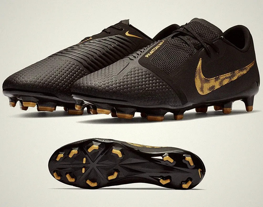 Nike Phantom Venom Pro FG Soccer Cleats Black Gold Mens Size 8 Womens 9.5 UPC252