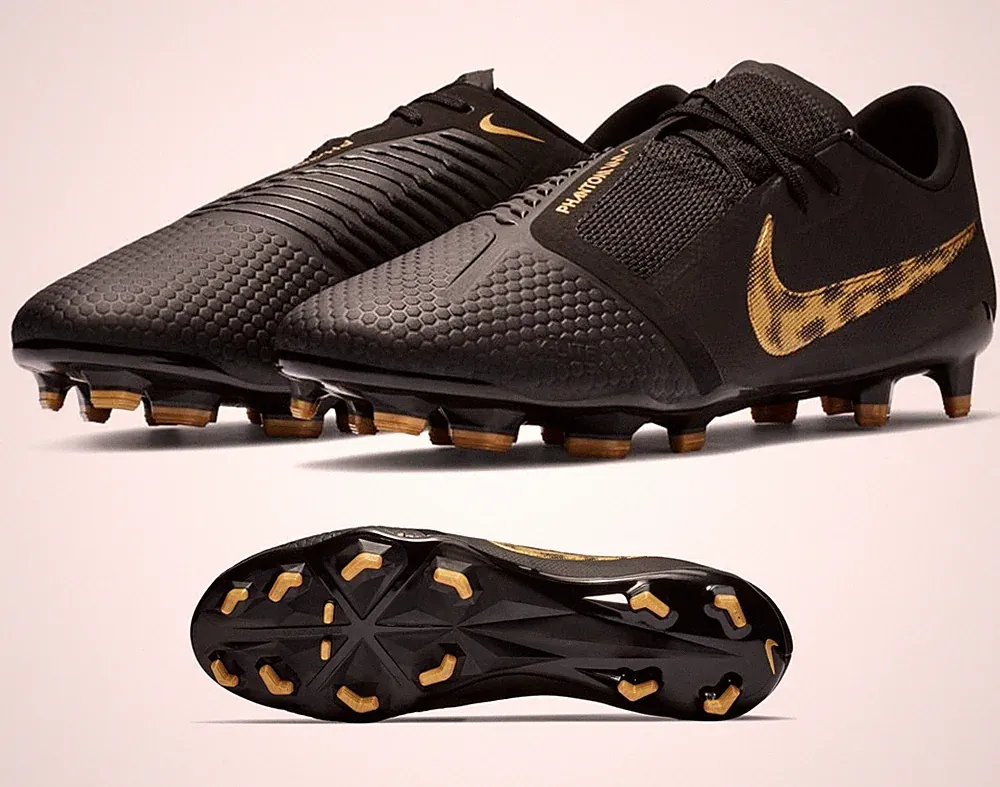 Nike Phantom Venom Pro FG Soccer Cleats Black Gold Mens Size 8 Womens 9.5 UPC253