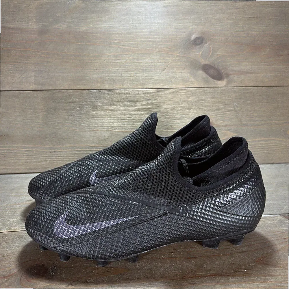 nike phantom vision 2 kids youth size 5.5 soccer cleats black athletic shoes