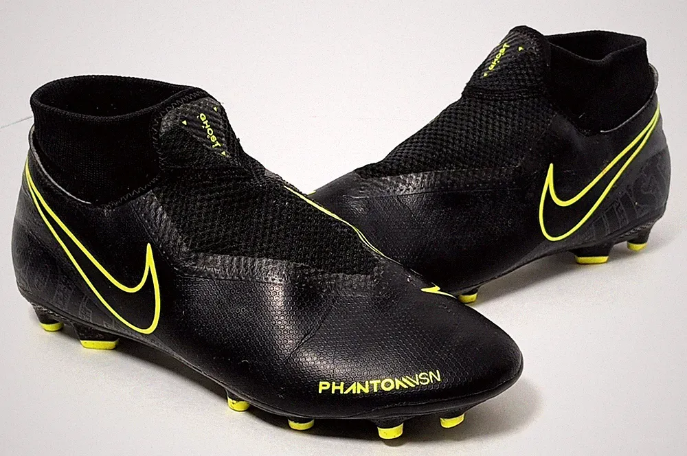 Nike Phantom Vision Academy DF FG/MG Soccer Cleats Black Volt AO3268-007 Size 7