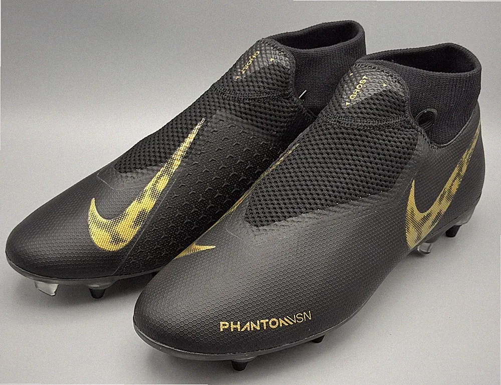 Nike Phantom VSN Ghost Lace SG Soft Ground Black/Gold “Sample” Size Men’s 10 US
