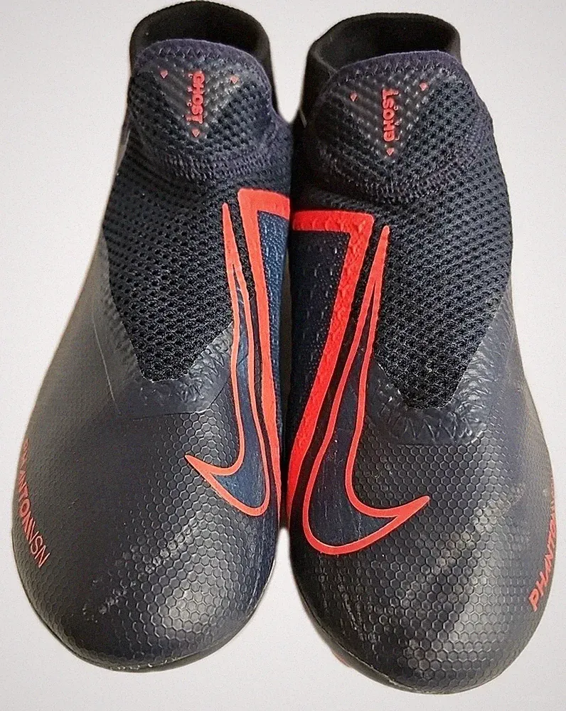 Nike Phantom VSN Ghost Mens Boys Soccer Cleats US Size 6.5 403258-440 Navy Blue
