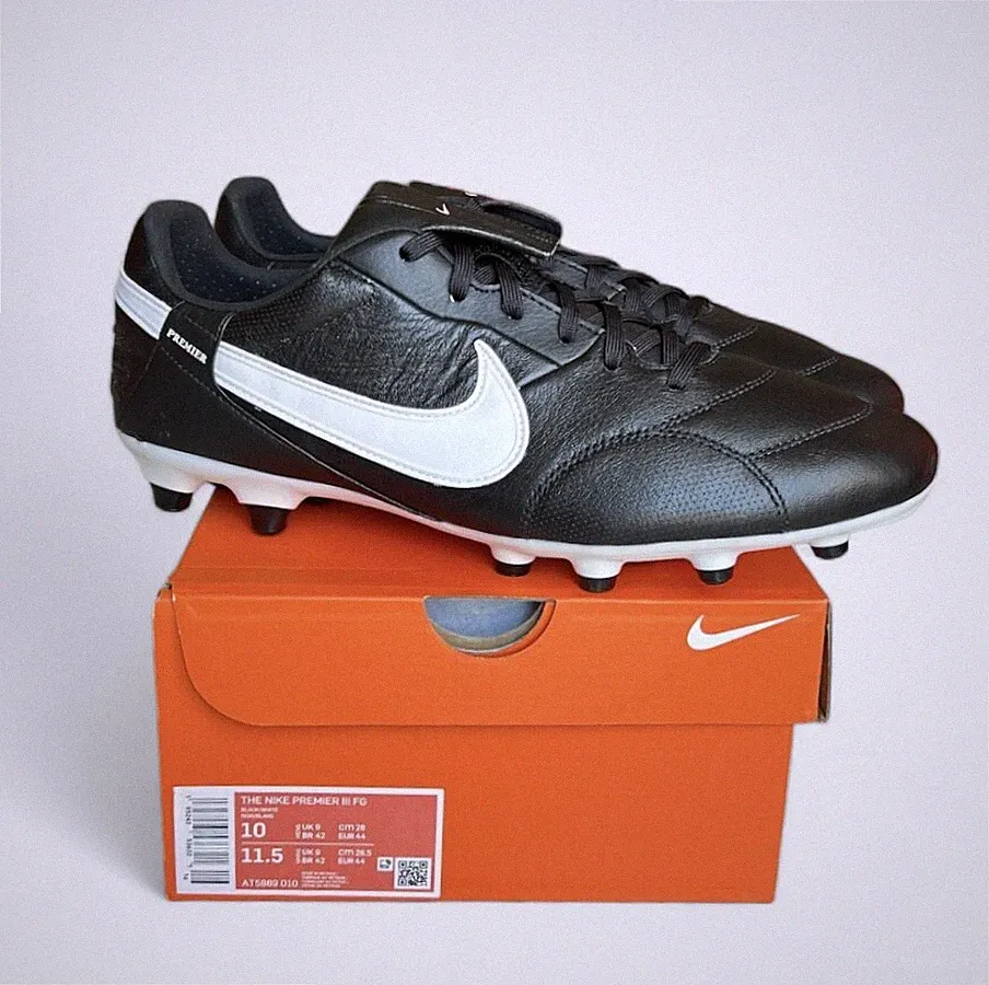 Nike Premier 3 FG Size 6-13 Men’s Soccer Cleats Black/White. AT5889-010 NBY