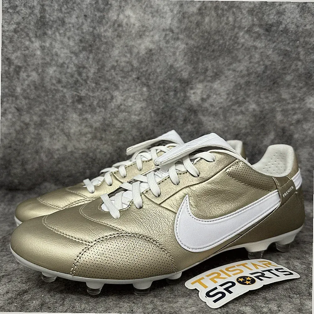 Nike Premier 3 FG Soccer Cleats Mens Size 7 Metallic Gold Grain White AT5889-200