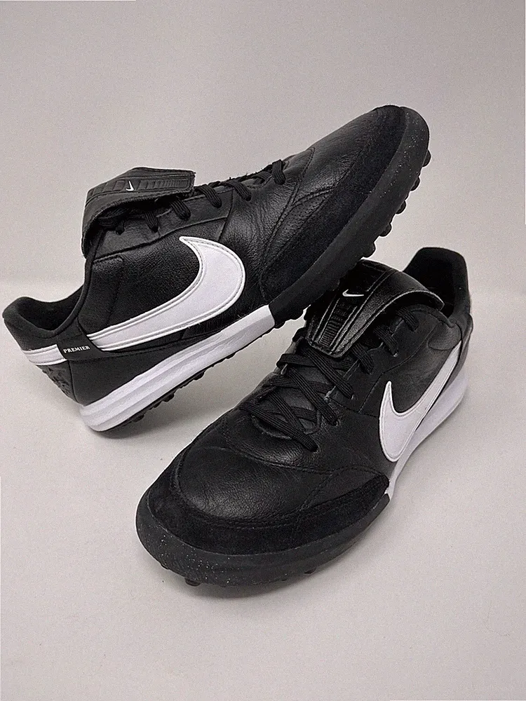 Nike Premier 3 TF Black Leather Turf Soccer Shoes Cleats Men’s Sz 7.5 AT6178-010