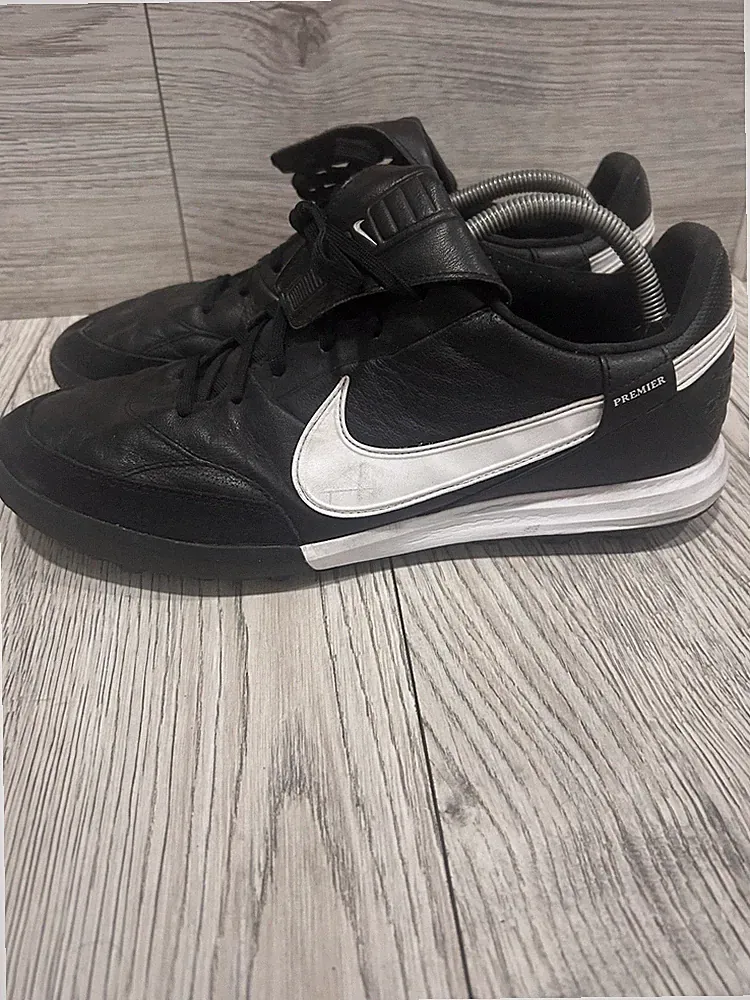 Nike Premier 3 TF Low Top Leather Soccer Turf Shoes Mens 12 Black HM0283-001