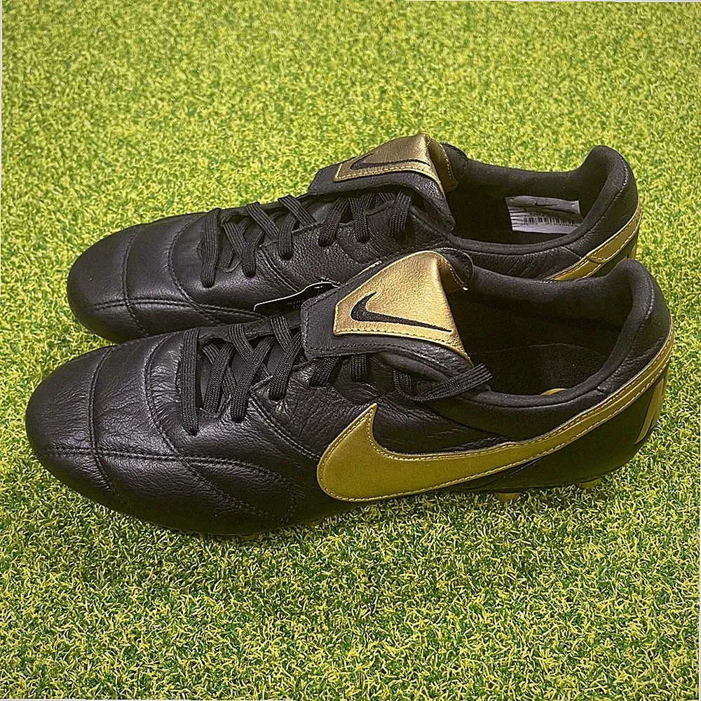 Nike Premier II FG Leather Size 7 Soccer Cleats Black Gold 917803-077