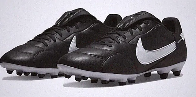 Nike Premier III 3 FG Leather Black Silver Metallic Volt Soccer Cleats Shoes Men
