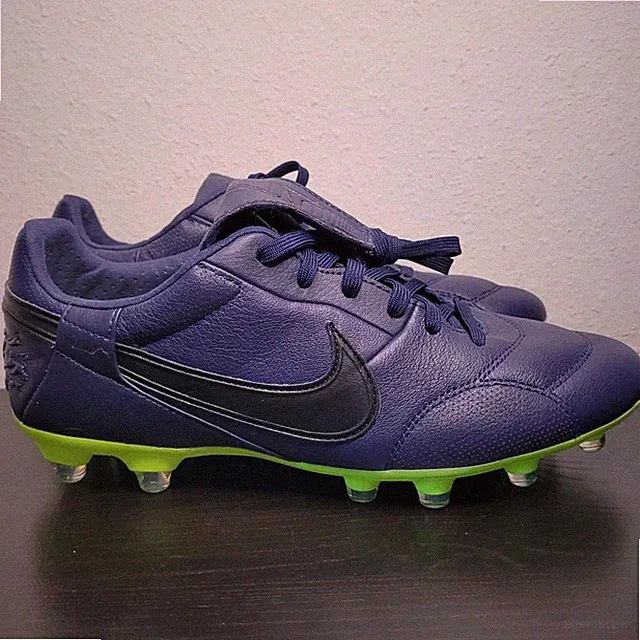 Nike Premier III FG Blackened Blue Volt Soccer Cleat AT5889-407 Men Size 5.5