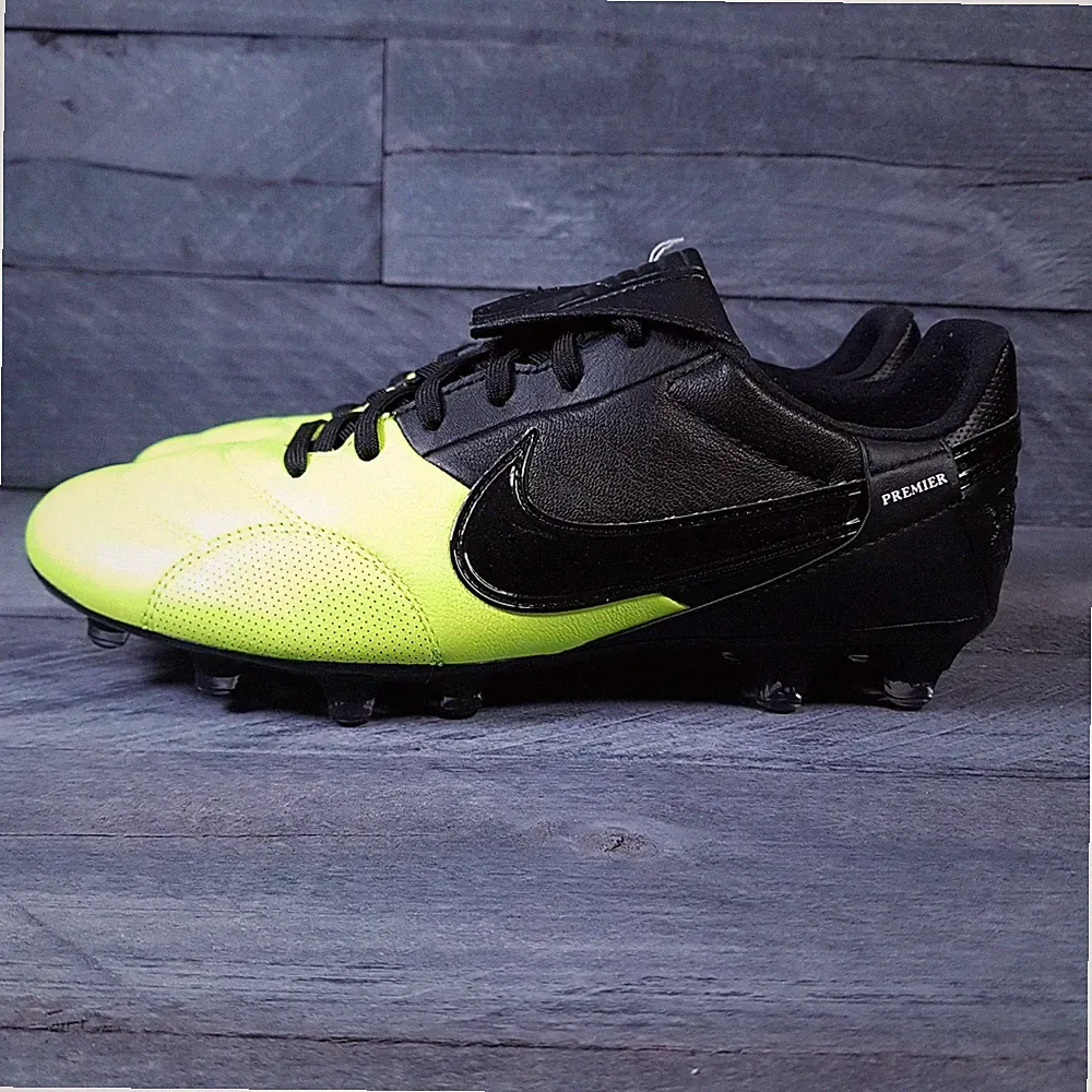 NIKE Premier III FG Kangaroo Leather Soccer Cleats Mens 8 Womens 9.5 Black Volt