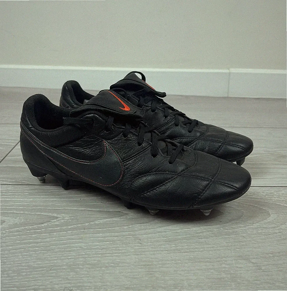 Nike Premier SG-Pro AntiClog System Black Leather Soccer Cleats Boots Size US9