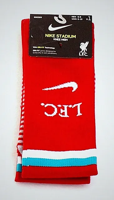 Nike Red L.F.C. Liverpool Football Club Knee High Soccer Socks Men's 6-8 NWT