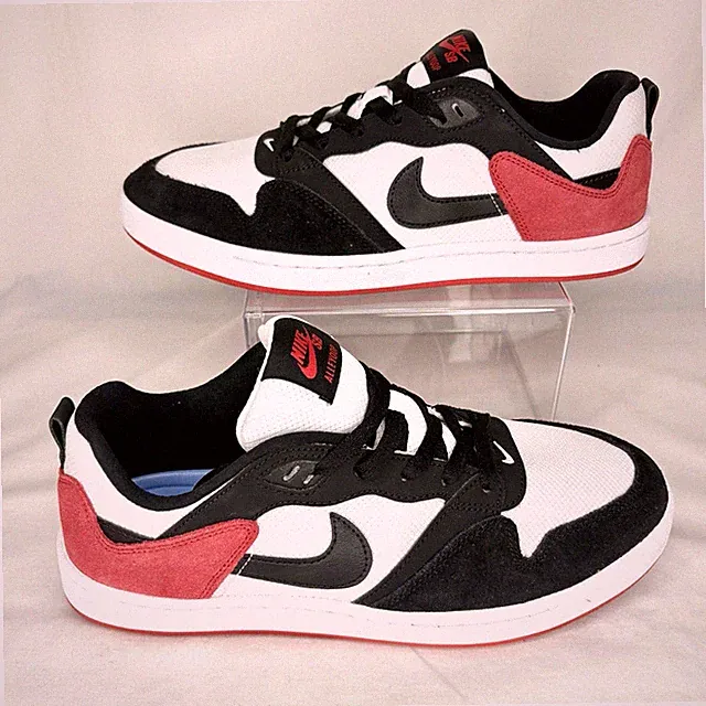 Nike SB Alleyoop Men's Shoes 9 US Black White University Red Skater