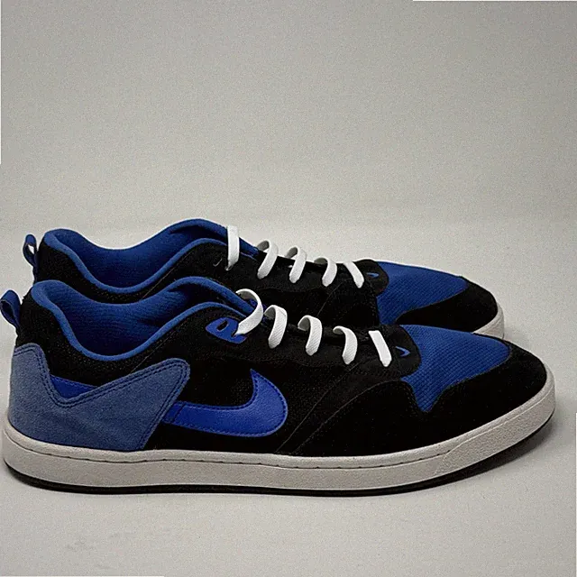 Nike SB Alleyoop Sneakers Shoes Mens 14 Black Royal Blue Suede Mesh Retro