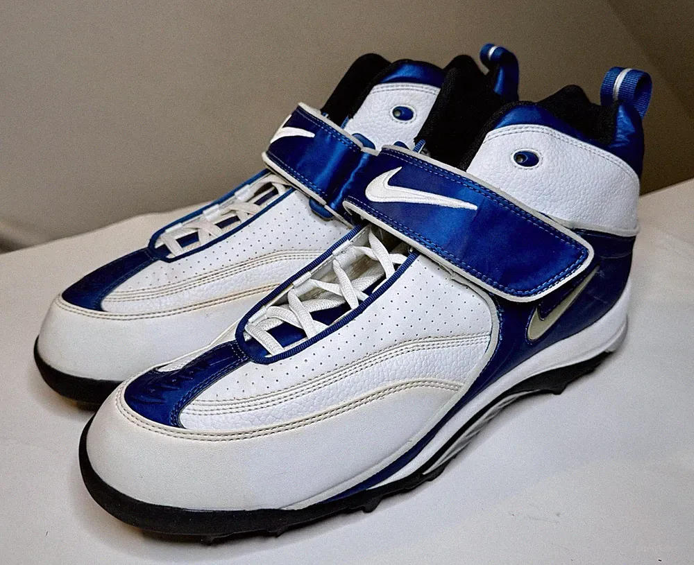 Nike Shark Vintage Football Cleats Size 15 White Royal Blue Retro Y2K 821024-103